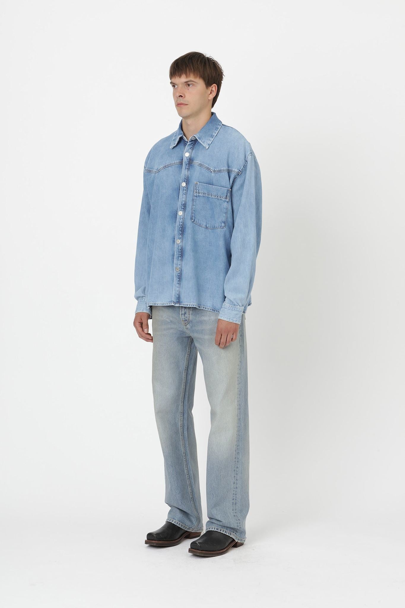 Won Hundred Men Zayne Denim Shirt Glory Blue