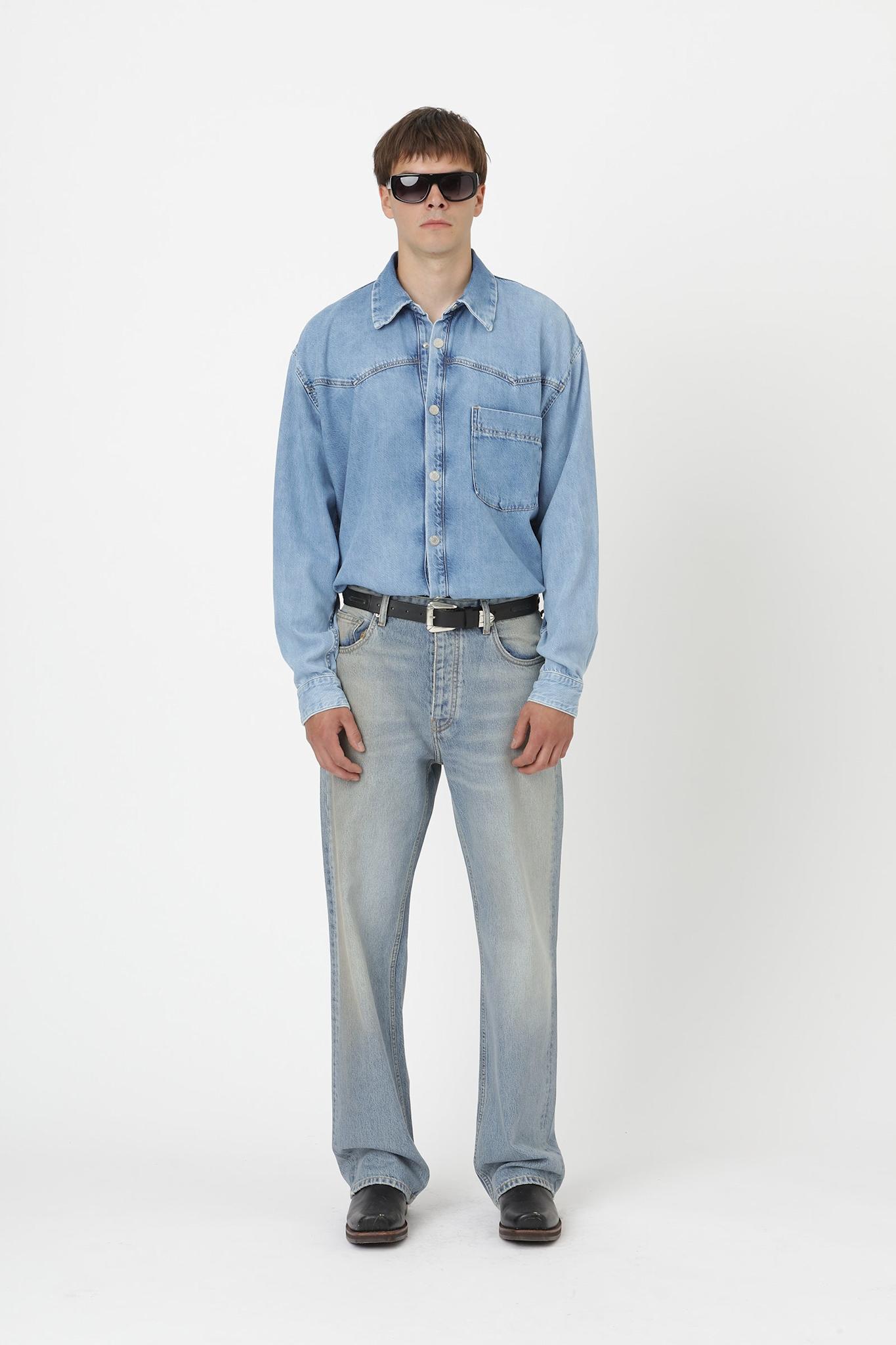Won Hundred Men Zayne Denim Shirt Glory Blue