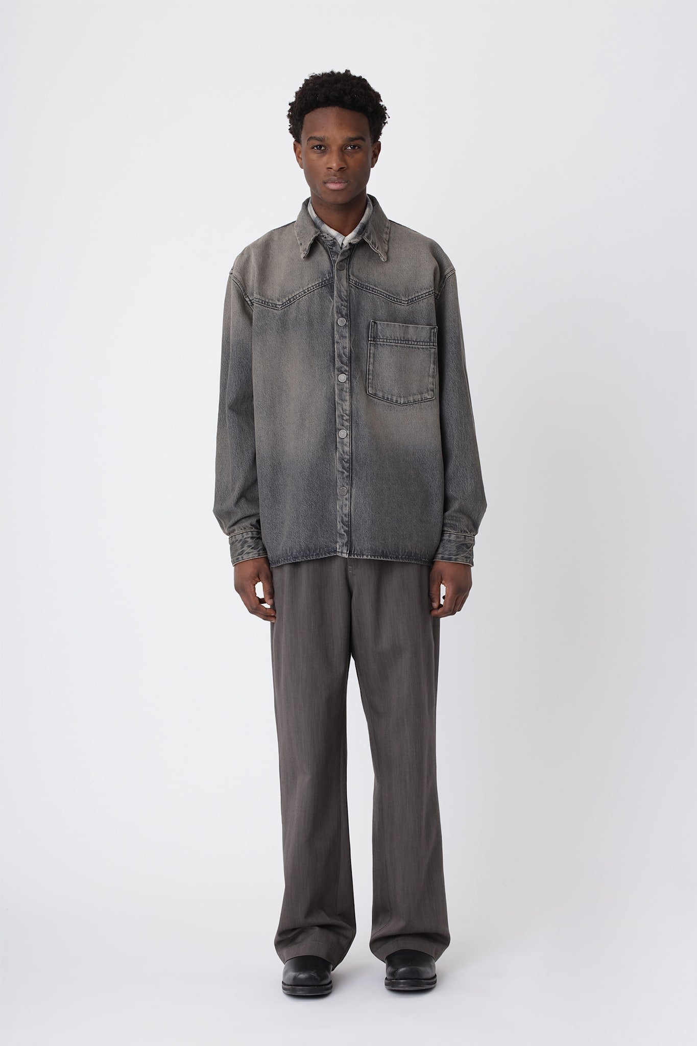 Zayne Denim Shirt - Tintet Grey
