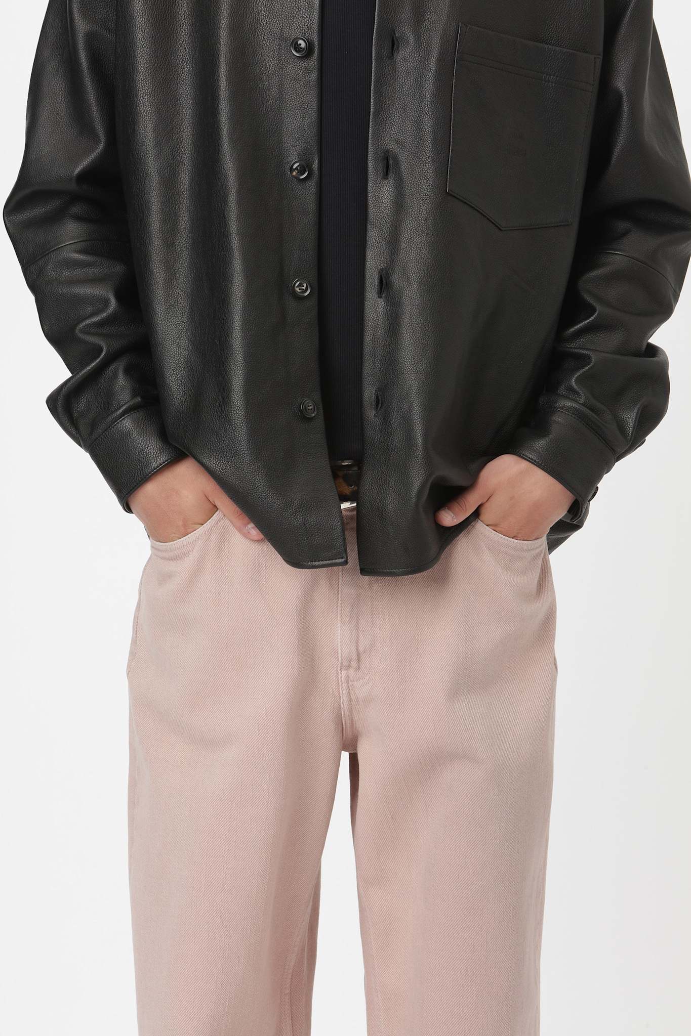 Won Hundred Men Zayne Leather Leather Garment Black