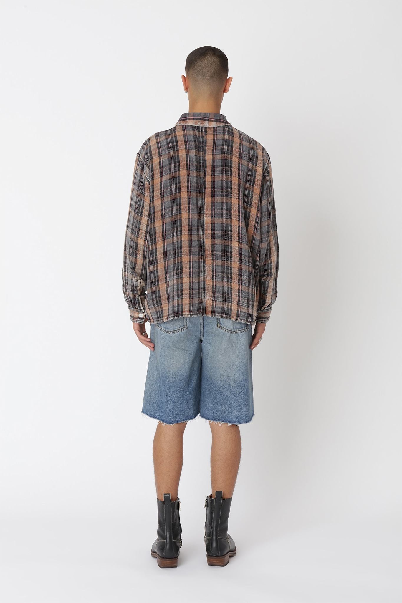 Won Hundred Men Zayne Zip Shirt Shirt Bleached Check