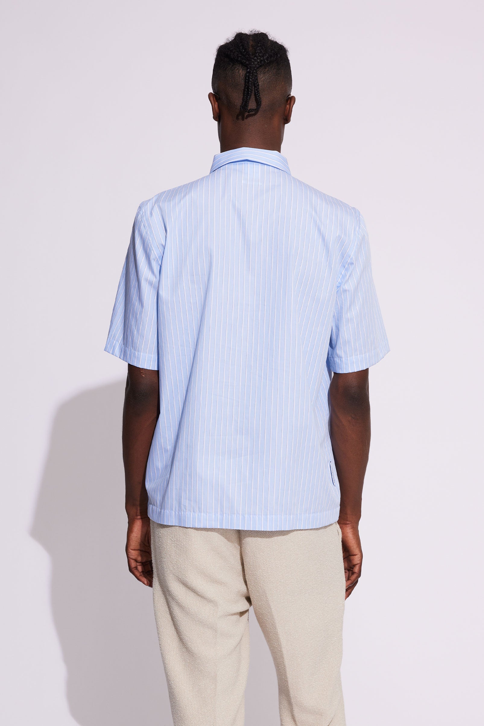 Won Hundred Men Kenny Shirt Blue Stripe