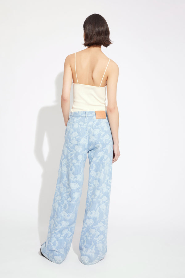 Won Hundred Women Millie Trousers Trousers Light Blue embroidered