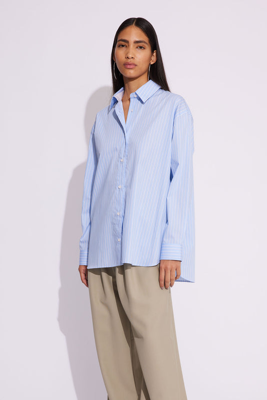 Won Hundred Women Zara Shirt Blue Stripe